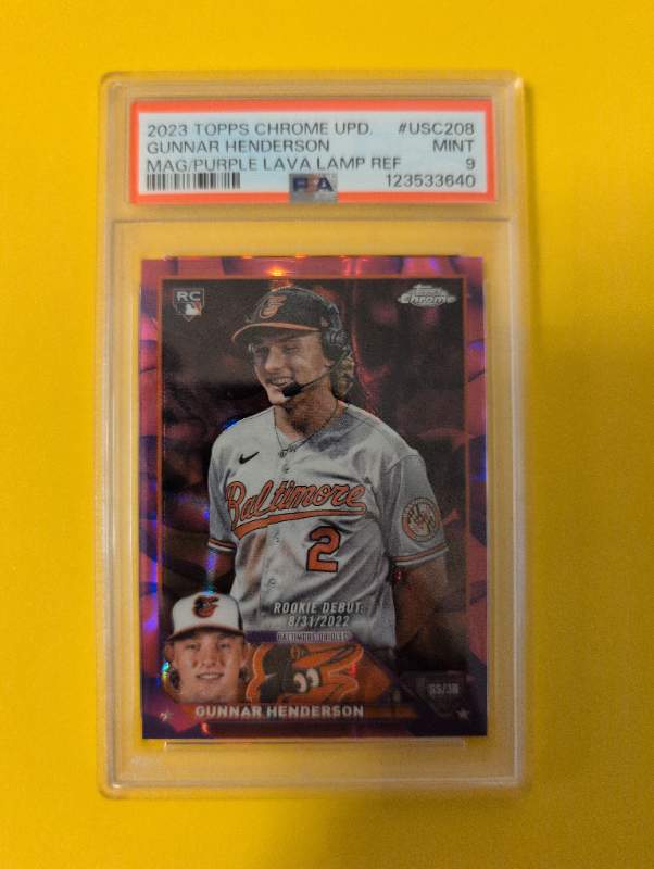 2023 Topps Chrome Update Gunnar Henderson #USC208 — Magenta/Purple Lava Lamp Refractor