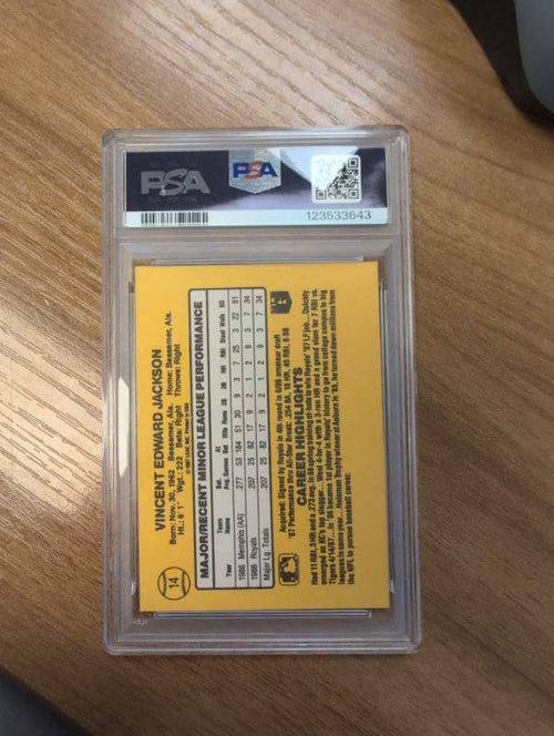 Bo Jackson 1987 Donruss Rookies #14 - Back